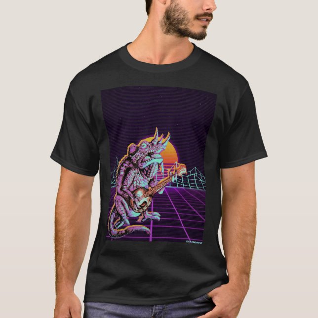 T-shirt Synthwave Chameleon (Devant)
