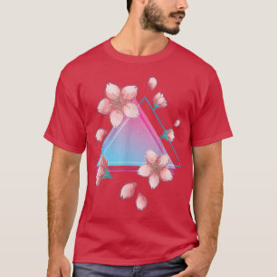 T-shirt Synthwave Japon Fleur rose Sakura Vaporwave Cherr
