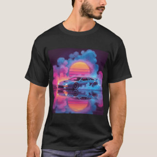 T-shirt Synthwave Neon Car Graphic Tee