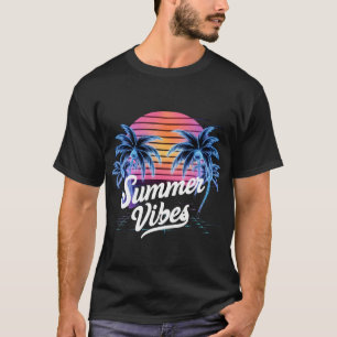 T-shirt Synthwave - Neon Palm Tree