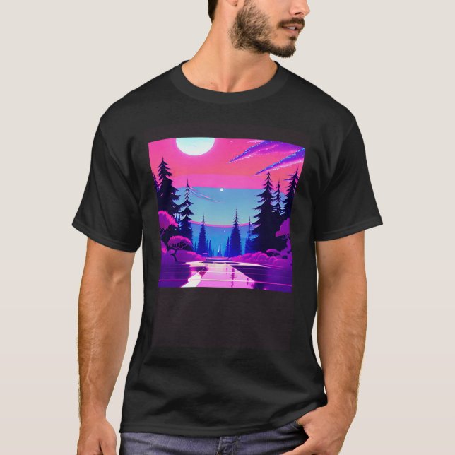 T-shirt Synthwave ouonude rétroonde futuresynth sci fi 9 (Devant)