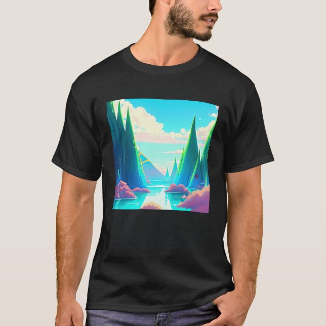 T-shirt Synthwave outrun retrowave futuresynth sci fi (Devant)