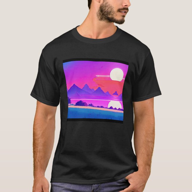 T-shirt Synthwave outrun retrowave futuresynth science-fic (Devant)