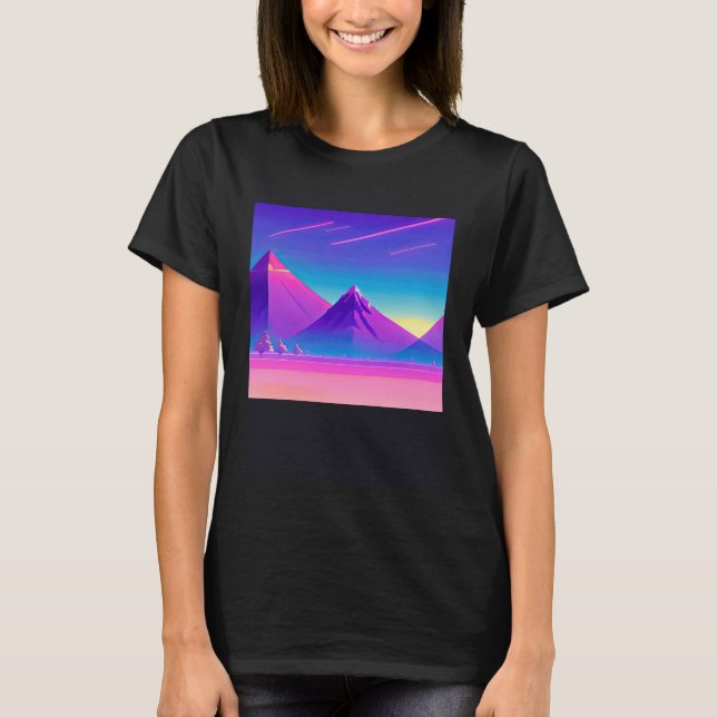 T-shirt Synthwave outrun retrowave futuresynth science-fic (Devant)