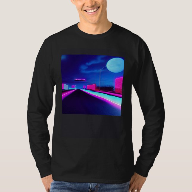 T-shirt Synthwave outrun retrowave futuresynth science-fic (Devant)