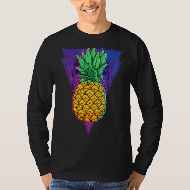 T-shirt Synthwave Retro 80s Ananas Tropical Summer Vapo (Devant)