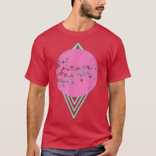 T-shirt Synthwave Sakura Flower Japon 80s Vaporwave Cherry