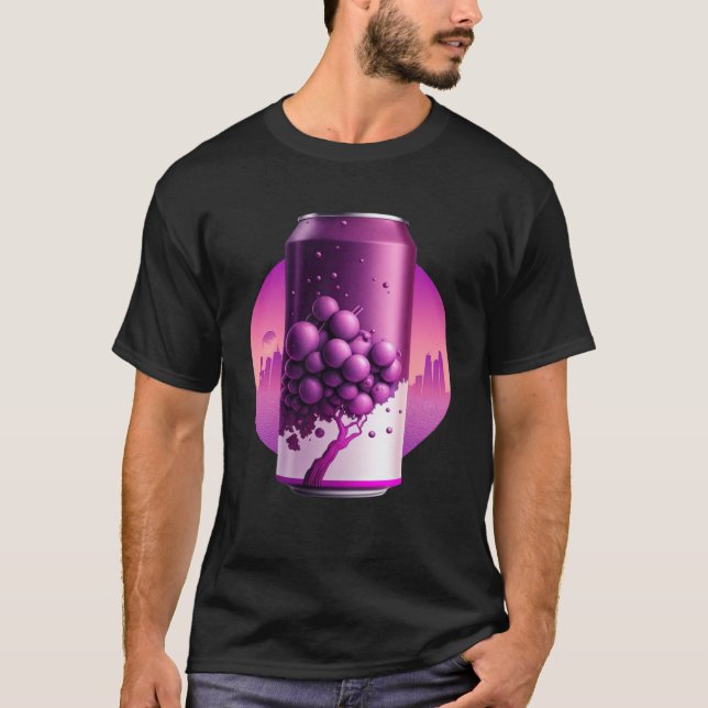 T-shirt Synthwave Soda de raisin 80s Rétrowave Aesthétique (Devant)