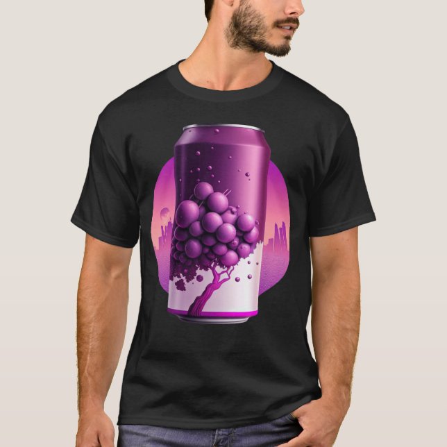 T-shirt Synthwave Soda de raisin 80s Rétrowave Aesthétique (Devant)