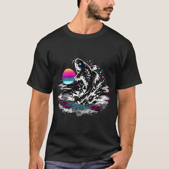 T-shirt Synthwave Sumi-e Koi Saut (Devant)