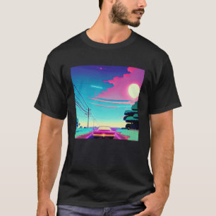 T-shirt Synthwave voiture outrun rétrowave futuresynth sci