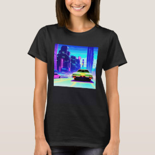 T-shirt Synthwave voiture outrun rétrowave futuresynth sci