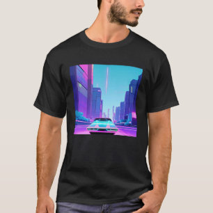 T-shirt Synthwave voiture outrun rétrowave futuresynth sci