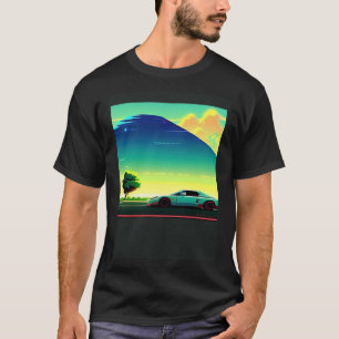 T-shirt Synthwave voiture outrun rétrowave futuresynth sci