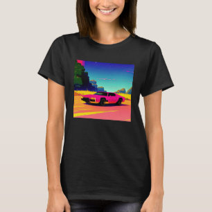 T-shirt Synthwave voiture outrun rétrowave futuresynth sci