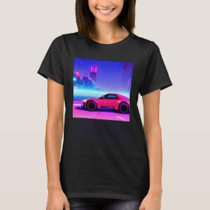 T-shirt Synthwave voiture outrun rétrowave futuresynth sci