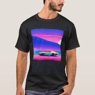 T-shirt Synthwave voiture outrun rétrowave futuresynth sci