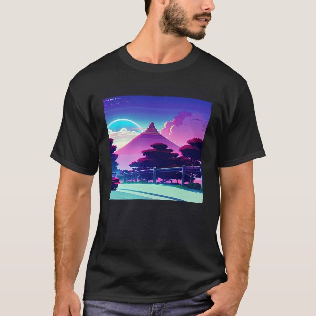 T-shirt Synthwave voiture outrun rétrowave futuresynth sci (Devant)