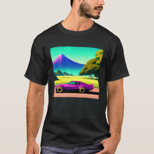 T-shirt Synthwave voiture outrun rétrowave futuresynth sci