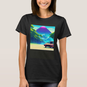 T-shirt Synthwave voiture outrun rétrowave futuresynth sci