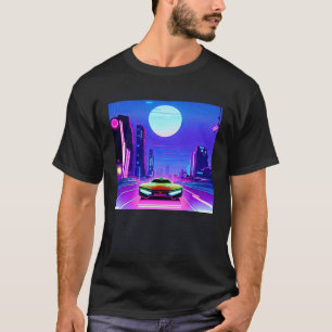 T-shirt Synthwave voiture outrun rétrowave futuresynth sci
