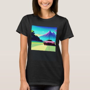 T-shirt Synthwave voiture outrun rétrowave futuresynth sci