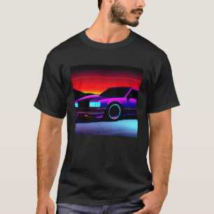 T-shirt Synthwave voiture outrun rétrowave futuresynth sci