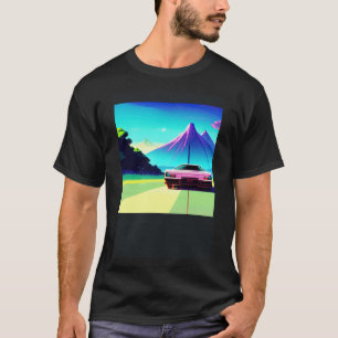 T-shirt Synthwave voiture outrun rétrowave futuresynth sci