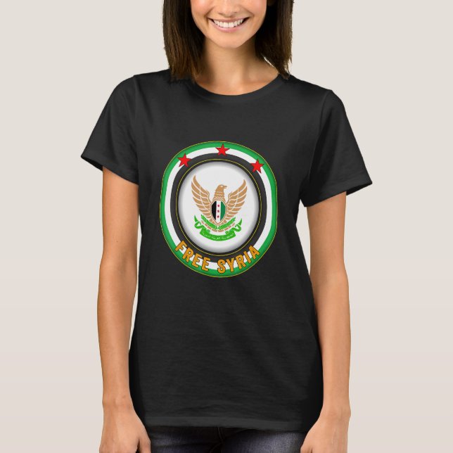T-shirt Syrie, Drapeau syrien libre, Syrien. (Devant)