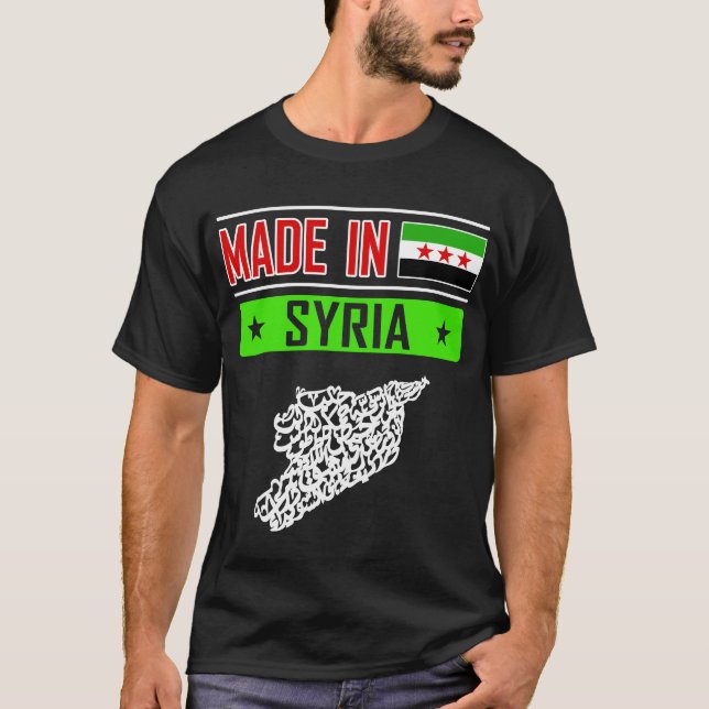 T-shirt Syrie, Syrie, Drapeau syrien libre. (Devant)
