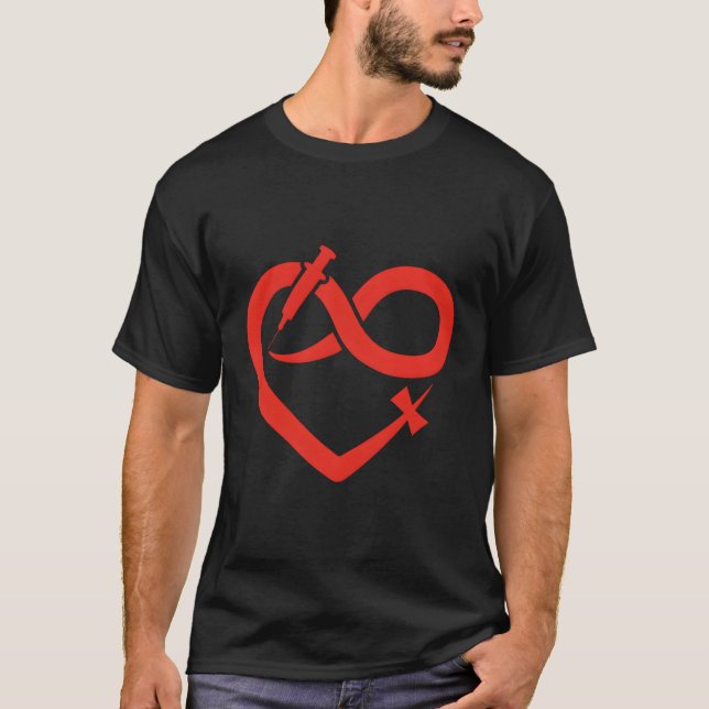 T-shirt Syringe de coeur Phlebotomiste Phlebotomie Infirmi (Devant)