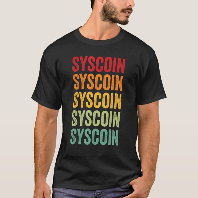 T-shirt Syscot Crypto Rainbow Text Design (Devant)