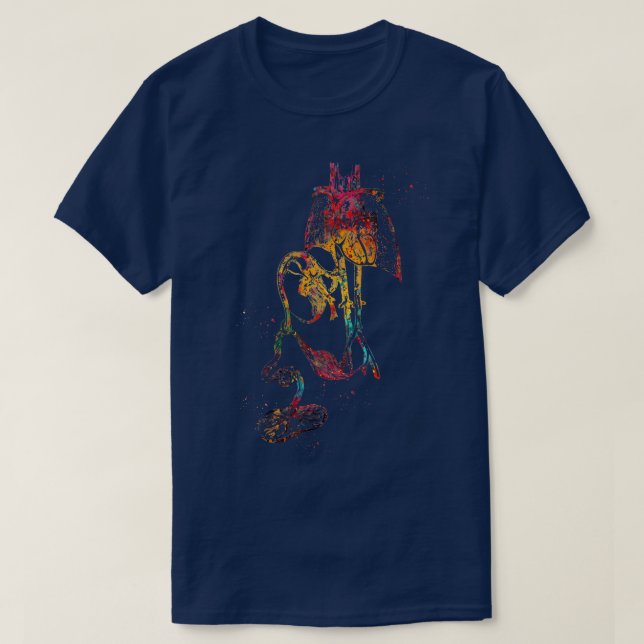 T-shirt Système cardiovasculaire du foetus 1 (Design devant)