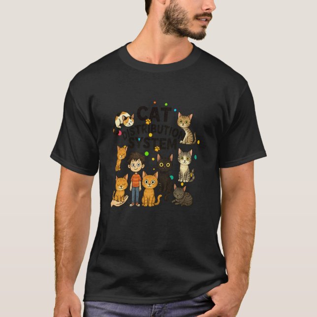 T-shirt Système de distribution de chats (Devant)