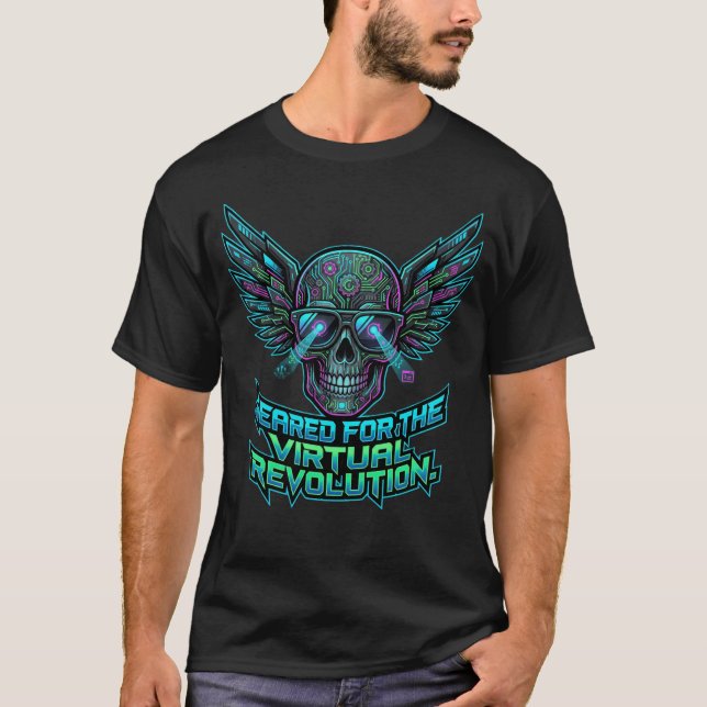T-shirt Système de Technologie de Crâne Cyberpunk : Statut (Devant)