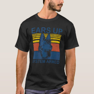 T-shirt Système Ears Up Chien Armé Animal Berger Alleman