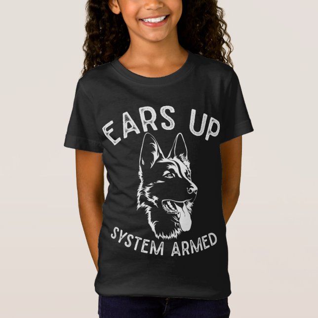 T-Shirt Système Ears Up Système Armé Amoureux des chiens C (Devant)