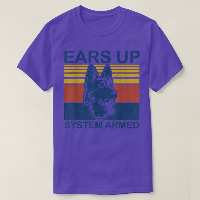 T-shirt Système Ears Up Système Armé Amoureux des chiens C (Design devant)