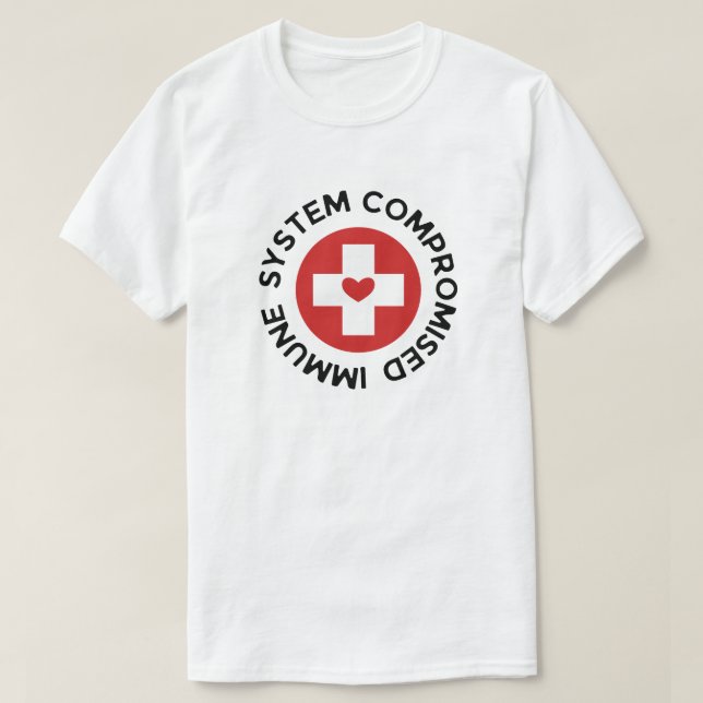 T-shirt Système immunitaire Compromis Cross Red Heart (Design devant)
