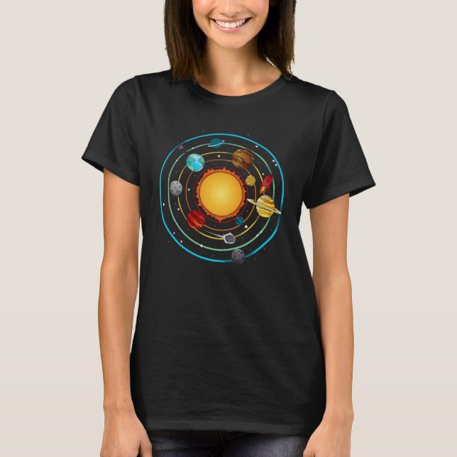 T-shirt système solaire (Devant)