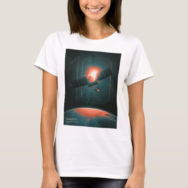 T-shirt Système solaire, 10 ans de Satelite Mars Maven (Devant)