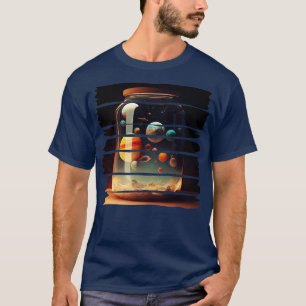 T-shirt Système solaire à l'intérieur d'un pot