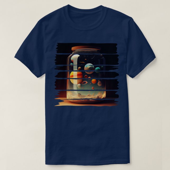 T-shirt Système solaire à l'intérieur d'un pot (Design devant)