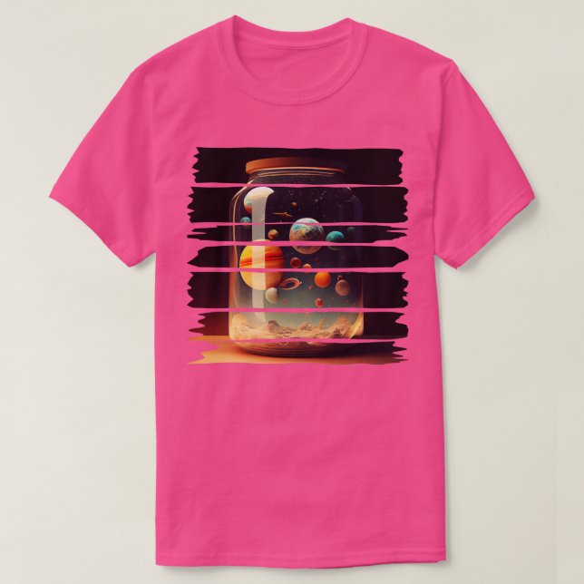 T-shirt Système solaire à l'intérieur d'un pot (Design devant)