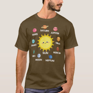 T-shirt Système solaire Amateurs d'espace mignon Enfants A