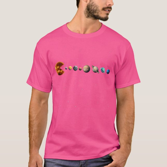 T-shirt Système solaire amusant - Astronautes Jeux Vidéo s (Devant)