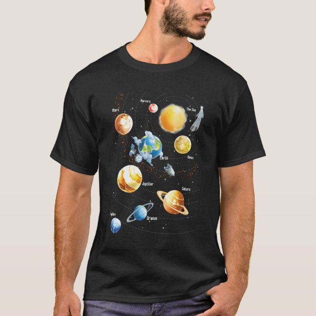 T-shirt Système Solaire Astronomie Spatiale Et Planètes Ca (Devant)