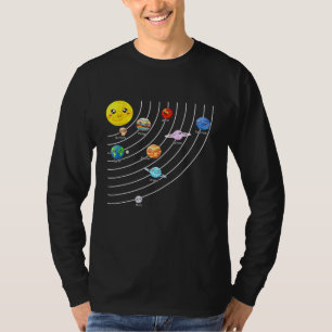 T-shirt Système solaire Colorful Tee Planètes spatiales ré