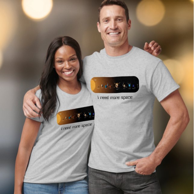 T-shirt Système solaire J'ai besoin de plus d'espace (Créateur téléchargé)