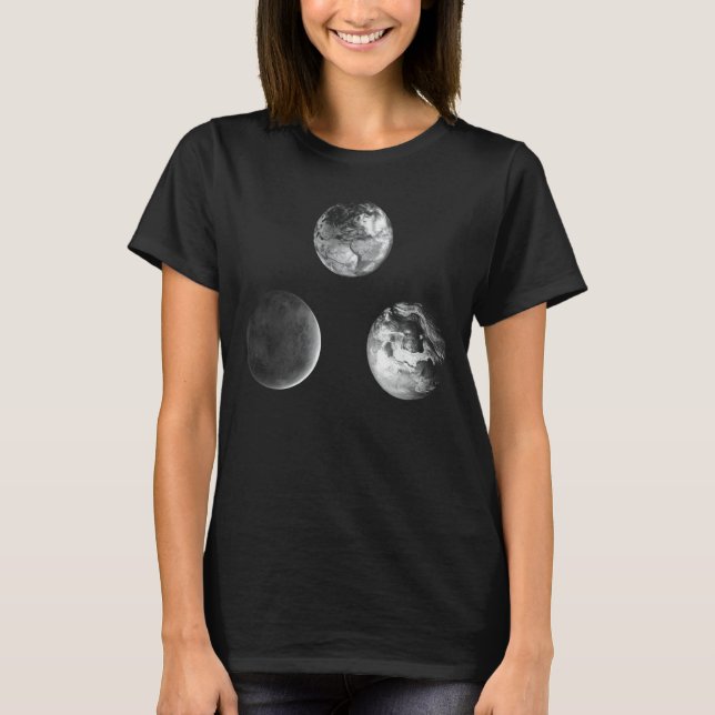 T-shirt Système solaire minimal esthétique Planète Power U (Devant)